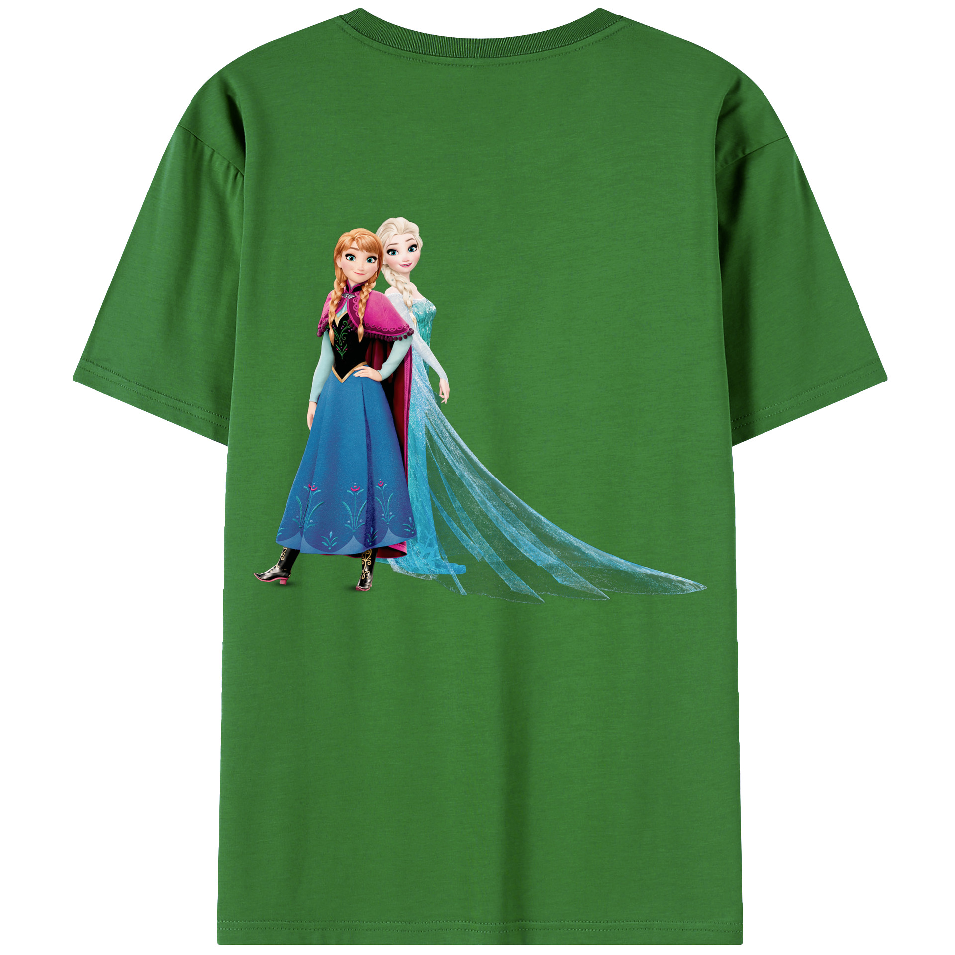 （画像用） アナと雪の女王 アンナ エルサ Frozen Anna Elsa レディース半袖Tシャツ(バックプリント)